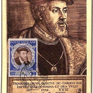90081 - VATICAN - Postal History - MAXIMUM CARD: CHARLES V Religion ROYALTY 1947