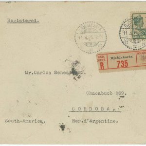 93712 - DUTCH INDIES Indonesia  POSTAL HISTORY - SINGLE stamp COVER to ARGENTINA