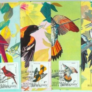 83639 -  HUNGARY - Postal History - Set of 6  MAXIMUM CARDS - FAUNA Ships 1985