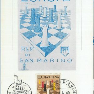 81232 - SAN MARINO  - Postal History -  MAXIMUM CARD -  CHESS  1965