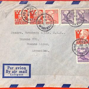 aa1797 - SWEDEN  - POSTAL HISTORY -  AIRMAIL COVER to ARGENTINA  1947