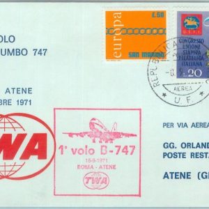 83029 - SAN MARINO - Postal History - FIRST FLIGHT: Rome  ATHENS # 815 BC  1971