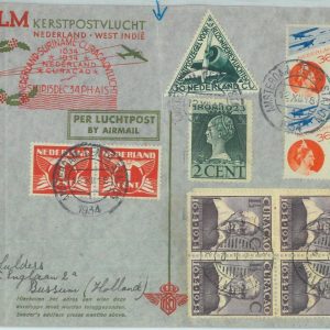 89789 - NETHERLANDS - Postal History - FIRST FLIGHT  to CURACAO with RETURN 1934