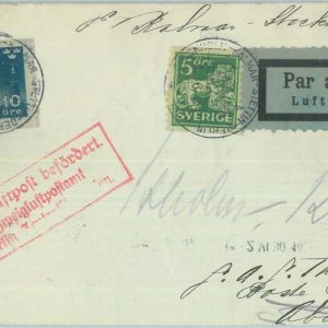 89735 - SWEDEN - Postal History - FIRST FLIGHT: Kalmar -  Stockholm - Abo 1930