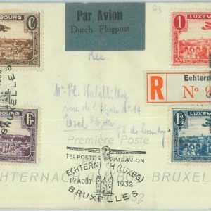 89688 - LUXEMBOURG - Postal History - FIRST FLIGHT: Echternach - Bruxelles 1930