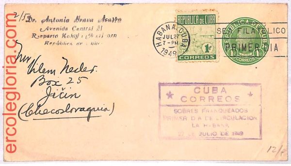 ai3467 - HAVANA -  POSTAL HISTORY - Postal Stationery Cover - Tabacco - 1949