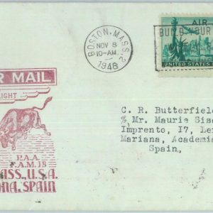 83232 -  USA- Postal History - FIRST FLIGHT: Boston  Barcelona -  # E20 1948