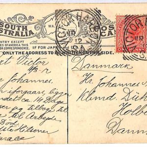 ai1544 - South AUSTRALIA  - Postal History - POSTCARD to DENMARK !  191