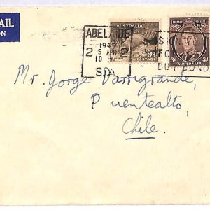 ai1551 - AUSTRALIA -  POSTAL HISTORY - AIRMAIL Cover  to  CHILE   1949