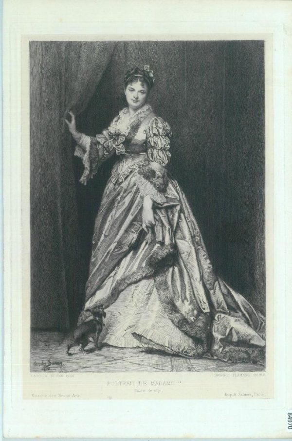 84970 - FRANCE - VINTAGE Engraving: Carolus-Duran PORTRAIT DE MADAME 1870s