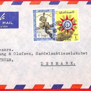 aa4121 - IRAQ - POSTAL HISTORY - AIRMAIL  COVER to DENMARK  1960's