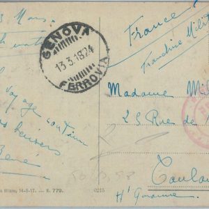 82688 - FRANCE - Postal History: MILITARY MAIL from SANITARY MISSION in ITALY
