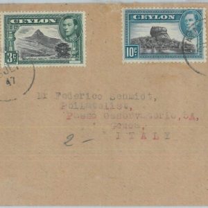 82592 - CEYLON - POSTAL HISTORY -  COVER to ITALY -  1947