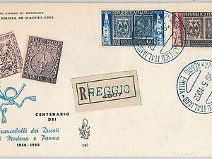 47395 - ITALIA REPUBBLICA - BUSTA FDC 1952 Sass 689/90 MODENA / PARMA - CENTRATI