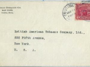 69221 - COSTA RICA  - POSTAL HISTORY -  SEA MAIL "la perla" COVER  to USA 1921