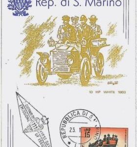 32820 -  SAN MARINO  - MAXIMUM CARD - 1962-  ANTIQUE CARS: 10 HP WHITE 1903