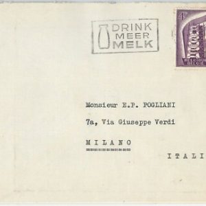 58013 - BELGIUM - POSTAL HISTORY: COVER to ITALY - DRINK MILK  Advertising