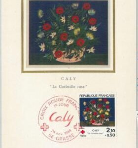 63538 -  FRANCE - POSTAL HISTORY: MAXIMUM CARD 1984 -   Red Cross FLOWERS - SILK