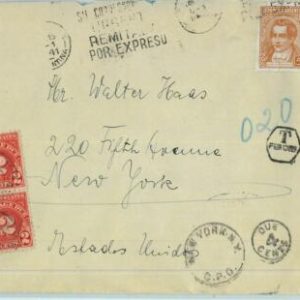 93976 - ARGENTINA - POSTAL HISTORY - Cover to USA 1941 - TAXED on ARRIVAL 4 cent