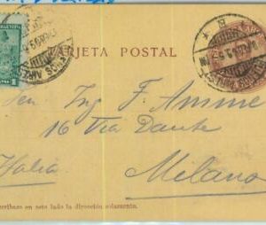 93775 - ARGENTINA - POSTAL HISTORY - Stationery Card with added ERROR stamp 1909