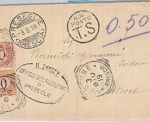 Brescia --- ITALIA REGNO:  storia postale - FRONTESPIZIO da Preseglie TASSATO