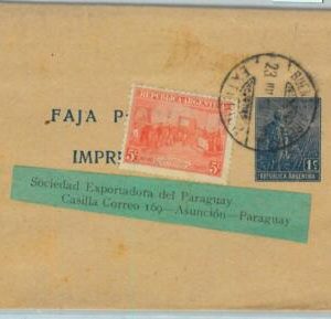 94038 - ARGENTINA - POSTAL HISTORY - STATIONERY WRAPPER + franking to PARAGUAY