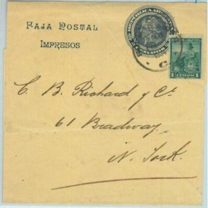 93812 - ARGENTINA - POSTAL HISTORY - Stationery NEWSPAPER WRAPPER to USA 1904