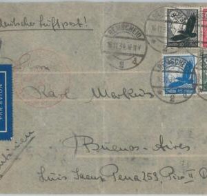 77518 - GERMANY - POSTAL HISTORY -  cover to ARGENTINA via AEROPOSTALE  1934