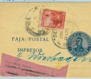 93776 - ARGENTINA - POSTAL HISTORY - Stationery NEWSPAPER WRAPPER Forwarded 1907