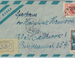 93904 - ARGENTINA - POSTAL HISTORY -  REGISTERED Cover  to GERMANY  1921