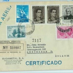 94063 - ARGENTINA - POSTAL HISTORY - REGISTERED Cover  to HOLLAND  1957