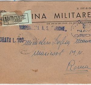 ITALIA  - FRANCHIGIA MILITARE: MARINA - Nave : TORPEDINIERA Orione