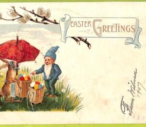 af6749 -   VINTAGE POSTCARD - DWARFS Gnomes - 1907, Easter Greetings