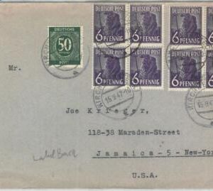 69945 - GERMANY: US Zone  - POSTAL HISTORY - COVER to the USA 1947