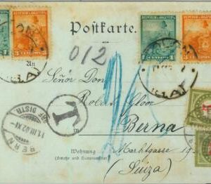 93780 - ARGENTINA - POSTAL HISTORY - Libertad on TAXED postcard to SWITZERLAD