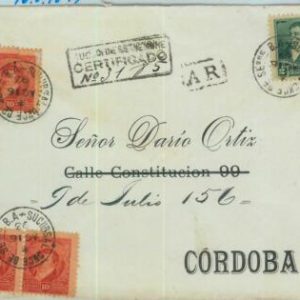 93816 - ARGENTINA - POSTAL HISTORY -  REGISTERED Cover from ONCE SEPTIEMBRE  BA