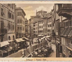 40487  CARTOLINA d'Epoca - BOLZANO Città : MERCATO Obstmarkt PIAZZA ERBE 1937
