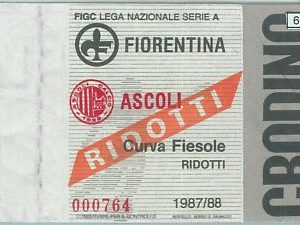 68504 - BIGLIETTO PARTITA CALCIO  Scudetto 1987-88 :  Fiorentina / Ascoli