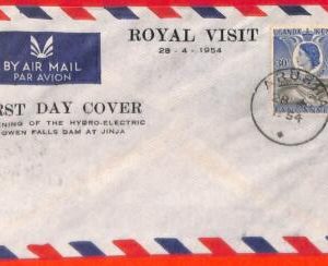 aa3772 - TANGANIKA Kenya UGANDA  - POSTAL HISTORY - FDC COVER 1954 Waterfall