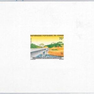 43265 - CONGO - DELUXE PROOF souvernir sheet - 1980 : BRIDGE / TRAIN