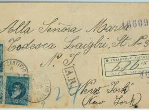 93815 - ARGENTINA - POSTAL HISTORY -  REGISTERED Cover from LA PLATA to NY 1896