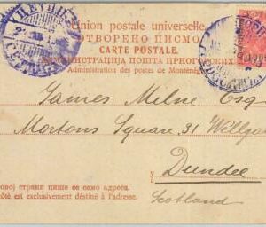 66008 - MONTENEGRO - POSTAL HISTORY - POSTCARD to SCOTTLAND Dundee 1905