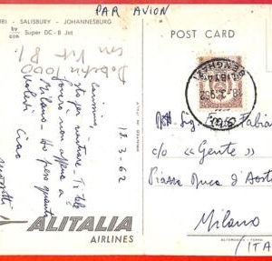 aa0334 - LIBYA - POSTAL HISTORY - AIRMAIL POSTCARD to ITALY  1962