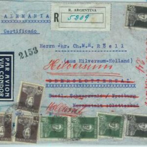 93857 - ARGENTINA - POSTAL HISTORY -  REGISTERED Cover  to HOLLAND 1935