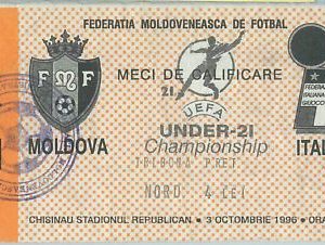 68524 -  BIGLIETTO PARTITA CALCIO 1996 : ITALY /  MOLDOVA Campionato UEFA