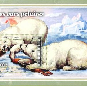 A7946- REP.GUINEE - ERROR MISPERF  Stamp Sheet - 2021 Polars BEARS