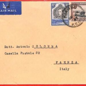 aa3771 - TANGANIKA Kenya UGANDA  - POSTAL HISTORY - COVER  from KIAMBU to ITALY