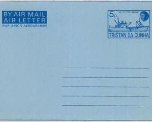 36393 - Tristan da Cunha - Postal History - Stationery Aerogramme 5 p -  Boats