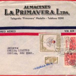 aa3615  - COLOMBIA  - POSTAL HISTORY -  AIRMAIL COVER to the USA 1948 Orchids