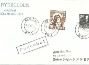 70123 - SWEDEN - POSTAL HISTORY - COVER: PAQUEBOT Ship Mail m/s RYDBOHOLM 1953